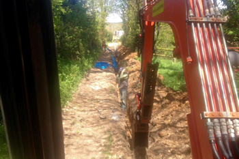 Water Pipe Installation at Church Knowle